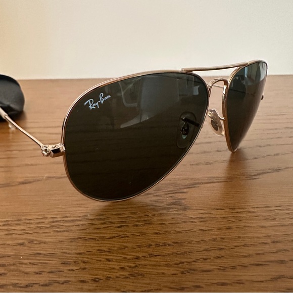Ray-Ban Aviator RB3025 L0205 Sunglasses 58-14 Green Classic G-15 Lens Gold Pilot main image 6